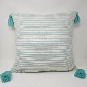 Pier 1 Pillow Embroidered Throw blue 18x18in